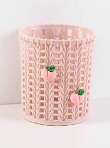 1 Stück süßer Stifthalter, kreativ-modischer cartoon-artiger Stiftorganizer, Desktop-Aufbewahrungsbehälter, rund geflochtener Stiftbecher, tolles Geschenk, Rückkehr zur Schule, Schulbedarf, Federmappe, Stiftetasche, Schultasche