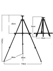 1 件金属艺术画架支架，艺术绘画展示画架支架，便携式可调节铝制金属三脚架艺术家画架，带包，用于绘画画布 66 英寸高度可调节三脚架画架支架，高度从 17 英寸到 66 英寸，格外坚固，适用于桌面地板绘画、绘图、展示，用于婚礼标志、展示、绘图、户外等便携式桌面艺术画架，适合成人坚固耐用的绘画画架