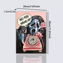 1入復古骷髏情侶講電話防水畫布畫,適用於學生宿舍或臥室裝飾,不含框架 - 彩色 - 查看 8