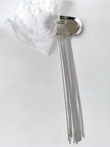 1 pièce Chaîne de cheveux pour queue de cheval basse à la mode, accessoire de fête scintillant avec strass et glands, bijou pour cheveux