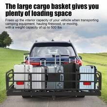 Portaequipajes plegable para enganche, Portaequipajes para enganche de remolque de 60" X 24" X 14", Portaequipajes para enganche, Capacidad de carga de 500 LBS, Portaequipajes que se ajusta a receptores de 2" para autocaravanas, camiones, SUV y furgonetas - Negro - Ver 6