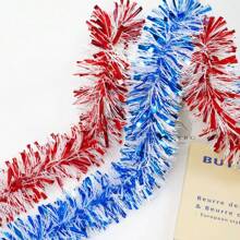 2pcs (157.48 Inch) Red/Blue Patriotic Decorative Party Streamers, Lightweight Metallic Ribbon For Independence Day Decor, Doorways, Stairs