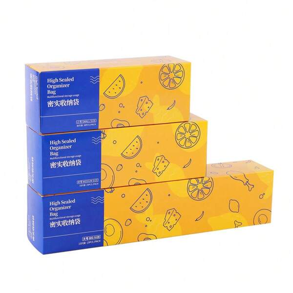 Saco com Zíper Reutilizável, Saco de Armazenamento Transparente, Saco de Conservação de Frescor do Refrigerador, Selagem de Alimentos, Congelamento de Frutas e Alimentos