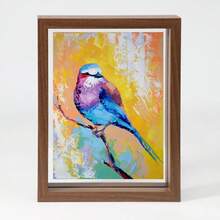 1 个浮动相框，透明双亚克力相框，垂直或水平展示多种尺寸的照片、植物或花瓣标本桌面家居装饰（无相纸、干花） - 彩色 - 查看 6