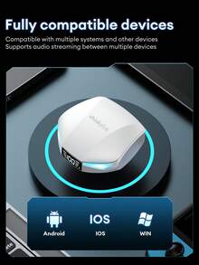 Lenovo XT53 Bluetooth Earphones, Half In-Ear, Gaming Mode With Low Latency, Waterproof, Sports & Running, High-Quality Audio, Microphone, LED Display Battery Level, Long Lasting, Wireless Earbuds, Compatible With Smartphones, Tablets, Laptops - Iron Gray - View 9