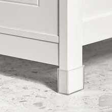 SoBuy FRG128-II-W Bathroom Vanity Unit With Footrest, White, Bathroom Organizer, Bathroom Accessories, Summer Bathroom, Bathroom Base Cabinet, Bathroom Sink Cabinet, Bathroom Cabinet, Bathroom Base Cabinet, Bathroom Cabinet, Toilet Cabinet, Base Cabinet, Sink Cabinet, Bathroom Cabinets, Bathroom Vanity Unit, Washbasin Cabinet, Bathroom Furniture, Grey MDF (E1), 60x30x61 Cm - White - View 5