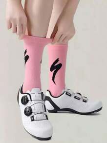 4 Pairs Outdoor Sports Cycling Socks Suitable For Men And Women, Knit Fabric Bicycle Socks, Ankle Compression Socks For Mountain Biking, Road Cycling, Triathlon, Hiking, Running