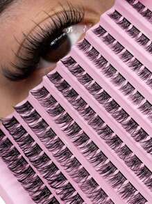 120 Stück Büschel Wimpern 8-16mm T50 DIY Wimpernverlängerung, 0,07mm Dicke, D-Krümmung, flauschiger & extra dicker Stil, gemischte Längen 8-16mm, wiederverwendbar, einfache Anwendung für Anfänger für Hochzeit, Ostern, Musikfestivals, Muttertag Weihnachten als Geschenkwimpernbüschel, Wimpernbüschel, Einzelwimpern, Wimpern, Falsche Wimpern