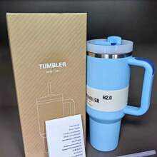 STANLEYSINCE 1913 40 Oz Stainless Steel Tumbler Double Wall Vacuum Insulated Portable Drinking Cup Travel Iced Coffee Mug Summer Drinkware With Handle And Straw, Perfect For Travel, Home, Office, Gift, Ice Drinks And Hot Drinks