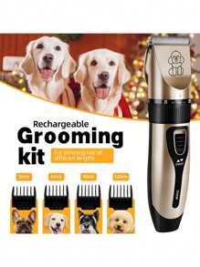 Rechargeable Low Noise Cordless Electric Pet Clipper For Grooming Dogs And Cats, Dog Hair Clipper Kit For Various Sizes And Lengths Of Pet Hair, Pet Hair Trimmer For Cats And Dogs, Professional Pet Shaving Machine