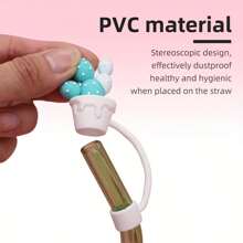6 Confezioni di Coperchi in paglia antipolvere, compatibili con tazze da 30 e 40 once, cappucci per cannucce in silicone carini a forma di animali, protettori per cannucce, adatti alla maggior parte delle cannucce da 10 mm, coperchi per inclinare la tazza