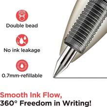 Sooez Griplux Gel Pen, Refillable & Retractable Black Ink Pens, Soft Grip Arthritis Pens Writing, 0.7mm Fine Point Smooth Writing Pens, Quick Dry Big Pen Journaling, Gray - Grey - View 7