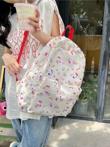 Sanrio Borsa a tracolla da donna 2024 nuovo zaino minimale giapponese per studenti carino, compatto, ad alta capacità, zaino casual per forniture scolastiche, ritorno a scuola