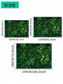 1 Stück tropische grüne Blätter Fotowand Hintergrund, Grünpflanzen, Palme, Dschungel, Partyfahne 150 x 100 cm/210 x 150 cm, Wald Fotohintergrund für Innen/Außen, Baby-Dusche, Geburtstag, Hochzeit, Dekoration