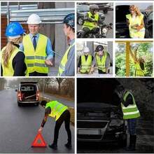 Vestă reflectorizantă de înaltă vizibilitate pentru bărbați și femei - respirabilă, ușoară, pentru construcții, șofat, ciclism, alergare nocturnă, personal aeroportuar, securitate, control trafic, voluntari - galben fluorescent