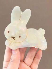 1 件可爱兔子、小狗、爪子醋酸纤维发夹，复古发饰女士发夹发夹发夹发夹发夹，爪子夹