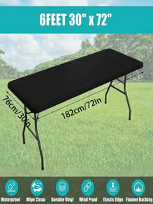 Rectangle Tablecloth, Elastic Fitted Flannel Backed Vinyl Tablecloths Waterproof Wipeable Table Covers For Indoor, Outdoor, Picnic And Camping