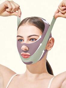 1条简约灰/粉/紫三色弹力口罩带，无缝舒适双层可重复使用口罩带，适合日常佩戴