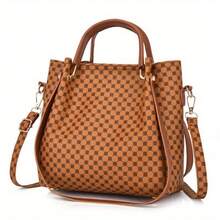 4pcs Retro Shoulder Handbag Four-Piece Set Mother-And-Child Bag Women's Printed Messenger Bag Tote Purse Bag - 黑色 - 查看 3