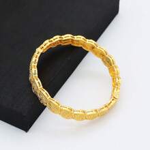 1 件奢华中东镀金手镯套装 - 优雅的女士开口袖口设计，适合婚礼和日常佩戴