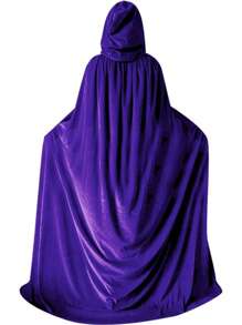 1PC Long Hooded Cloak Velvet Cape Witch Costume Cos Costume For Women Men