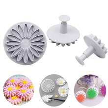 3 Pieces Sunflower Fondant Plunger Cutters Sugarcraft Cake Cookie Cutter Decorating Mold Tools
