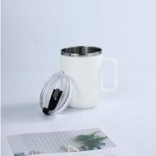 Edelstahl-Kaffeetasse, Becher mit Deckel, Campingbecher, wiederverwendbar, isolierter Edelstahl mit spritzwassergeschütztem Deckel, hält Wärme oder Kälte