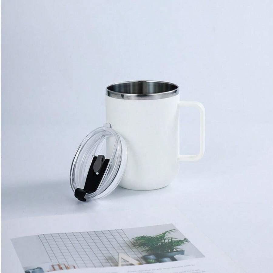 Edelstahl-Kaffeetasse, Becher mit Deckel, Campingbecher, wiederverwendbar, isolierter Edelstahl mit spritzwassergeschütztem Deckel, hält Wärme oder Kälte