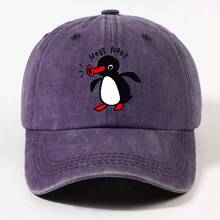 NOOT Baseball Cap, Unisex Funny Penguin TV Logo Printed Curved Brim Hat, Adjustable, Casual Commuter All Season Sports Sun Hat, Ideal Gift Choice - A - View 14