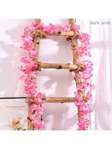 1 件人造樱花花环，粉色樱花藤蔓，适用于婚礼、派对、家居装饰、室内外装饰、管道包裹