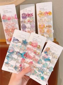 Set de 5 piezas: Cola de sirena, pasadores de estrella de mar, accesorios para el cabello, pasadores de estilo princesa del océano para niñas