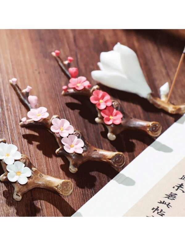 1pc Magnolia Brush Holder Calligraphy Pen Rack Pen Holder Brush Pen Rack Portable Brush Rack Painting Pen Stand Ink Pen Stand Writing Brush Stand Chinese Brush Rack Brush Pen Rest, Flower Scented Stick Holder For Creating A Calm And Peacefully Home Table Decoration For Living Room, Office , Hotel, Meditation, Party, Yoga