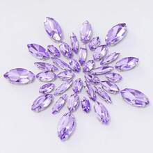 50 件红黑蓝混合尺寸榄尖形闪亮缝制爪形水钻船形银色底座水晶宝石适用于服装包鞋家居装饰婚礼生日派对圣诞节 DIY 工艺品