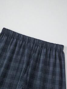 2件套男士夏季轻便睡衣套装，短袖衬衫和短裤，男士短袖休闲家居服 - 深灰色 - 查看 4