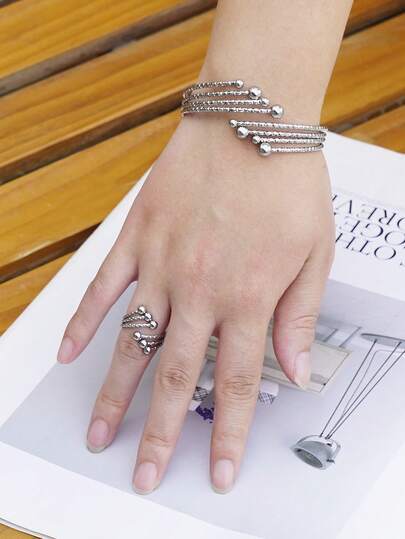 2 قطعة طقم مجوهرات حلزوني مخرز - بتصميم هندسي فريد...