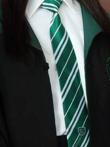 Harry Potter 1/4件8cm哈利波特官方授权领带霍格沃茨格兰芬多斯莱特林拉文克劳赫奇帕奇手工打结徽章条纹针织时尚领带电影周边英国学院风派对装扮道具衬衫配饰创意房间桌面装饰生日惊喜圣诞节万圣节礼物送给家人和朋友哈利爱好者 - 彩色 - 查看 7