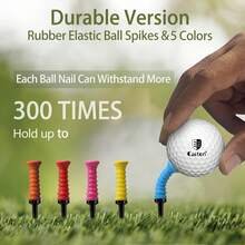 3 件优质高尔夫球座 - 3.25 英寸柔性聚合物，具有防振设计，颜色编码高度标记 - 适用于练习/锦标赛/练习场 - 专业高尔夫球座 - 锦标赛配件 - 高尔夫训练装备 - 球座 - 颜色编码设备（五种颜色随机） - 彩色 - 查看 2