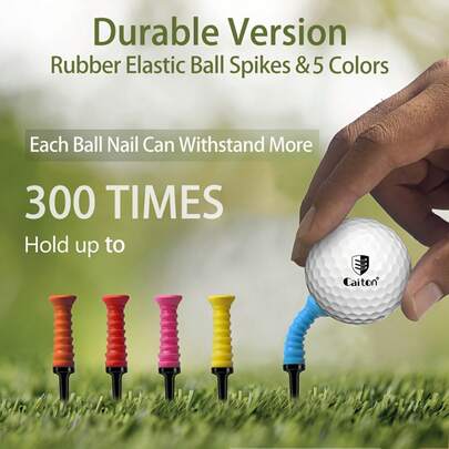 3PCS Premium Golf Tees - 3.25" Flexible Polymer With Anti-Vibration Design, Color-Coded Height Markings - For Practice/Tournaments/Driving Range - Pro Golf Tees - Tournament Accessories - Golf Training Gear - Tees - Color-Coded Equipment(Five Colors Random)