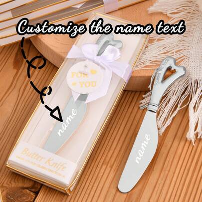 1 Piece/10 Pieces/20 Pieces/40 Pieces Custom Premium Party Tableware With Gift Box, Custom Personalized Butter Knife, Japanese Style Butter Knife, Cheese Dessert Spreader, Jam Knife Thickened Stainless Steel West Knife, Gifts For Friends And Family, Gifts For Friends, Festivals, Weddings, Birthdays, Custom Party Small Gifts