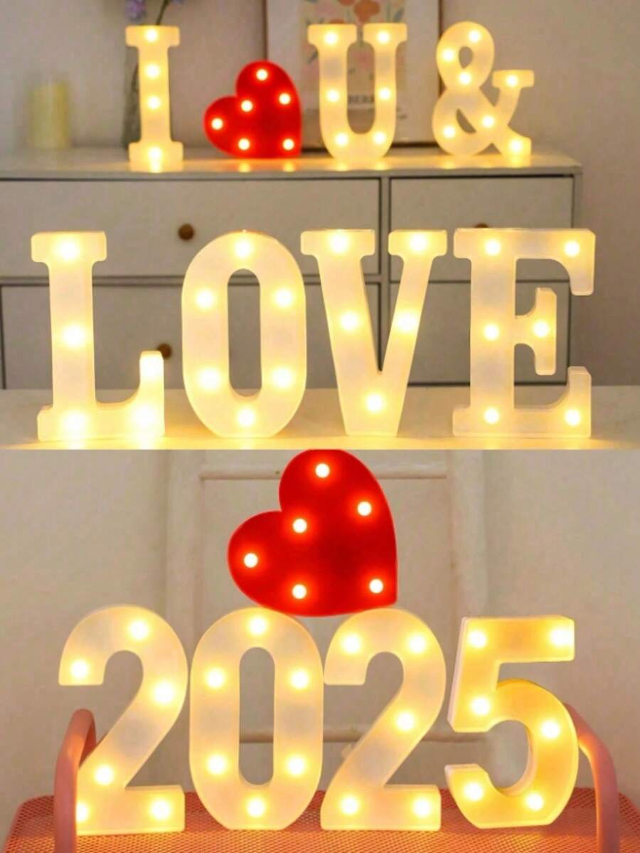 1pc Warm White 26 Letters & 10 Numbers, 21cm Size Illuminated Alphabet ...