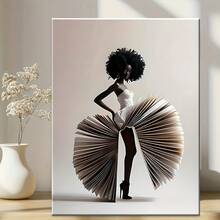 1 Pc 2D Print Canvas Painting,Modern African-American Women's Art Prints - Perfect For Home Decor , Wooden Framed Art,High Quality ,Thickness 2. 25cm/1inch Wall Art Prints Poster Direct Hanging Decor For Home Gifts,Living Room, Bathroom, Bedroom, Kitchen,Bar,Office - 彩色 - 查看 2