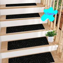 1/7/15 pièces Tapis d'escalier intérieur confortables et doux, tapis d'escalier, marches en bois, tapis antidérapants pour marches d'escalier, tapis antidérapants pour escaliers intérieurs en bois, tapis d'escalier autoadhésifs antidérapants, tapis d'escalier pour marches en bois, tapis de passage pour marches en bois, tapis d'escalier pour marches en bois intérieures