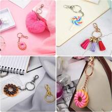 24/45pcs Rotating Spring Hooks Set, Detachable Keychain With Chain And Jump Ring, Bulk, Suitable For Keychains, Lanyards, DIY Crafts, Durable Material, Suitable For Home Use