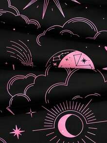 3pcs Galaxy & Cosmos Themed Bedding Set (1 Fitted Sheet + 2 Pillowcases, Pillow Not Included), Ultra-Soft Microfiber Fabric, Suitable For All Seasons, Mysterious Starry Sky Decor