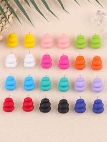 1 Pair Acrylic Geometric Colorful Mini Bread Shaped Unique Earrings For Women - Geometric Bread - View 11