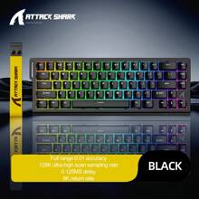 ATTACK SHARK X68 HE 8000Hz Rapid Trigger Keyboard, 0.01mm RT Accuracy Wired Gaming Keyboard With Magnetic Switch, Adjustable Actuation, Rapid Trigger, Snap Tap, RGB Lighting For PC