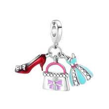 1 Pink Dream Series Love Rose, Four Leaf Clover, Cake, Carousel, Pink Love, Female Perfume Lipstick Small Skirt Beaded Pendant Accessories, Suitable For Bracelet Necklace DIY Jewelry Mother's Day Valentine's Day Often Jewelry Gifts