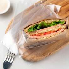 1 Pack Transparent Sandwich Plastic Bags, Handmade Sandwich Packaging Bags, Cake Party Snack Bags