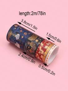 5 Rolls/Box Of Vintage Floral And Animal Pattern Washi Tape Set, Hot Stamping Pattern Design Matte Sticker Rolls, Fashion Tape For Handmade And Gift Wrapping Decoration