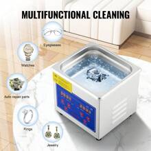 Professional Ultrasonic Cleaner, 0.3 L Ultrasonic Jewelry Cleaner With Digital Timer & Heater, Stainless Steel Industrial Cleaner 40kHz For Glasses, Watches, Rings, Small Parts